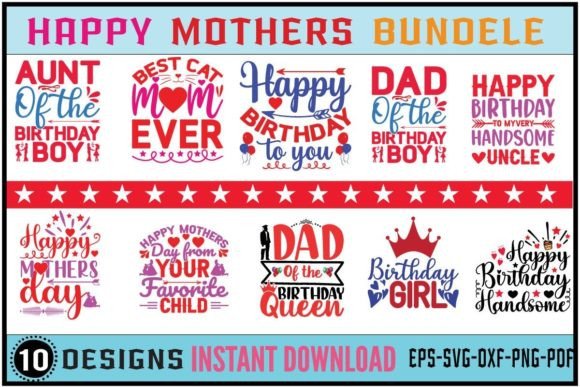 Happy Mothers Svg Bundle Mom Svg Bundle Graphics and Crafts