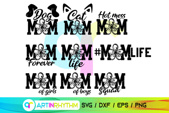 Mom Svg Bundle, Happy Mother s Day Graphics for Crafts