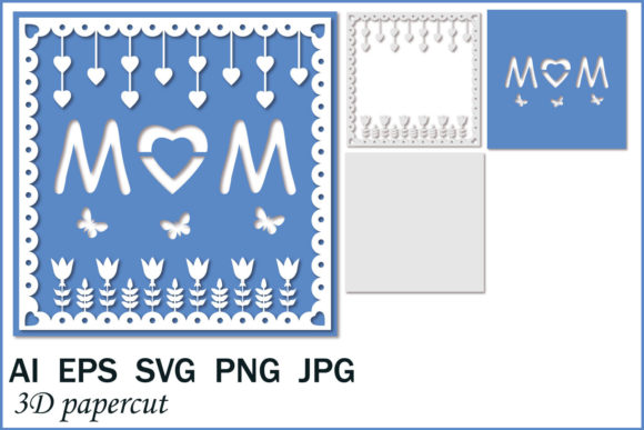 Mom SVG Cut File, Shadow Box Graphics for Crafts